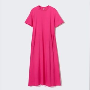 UNIQLO Cotton Short-Sleeve Maxi Dress